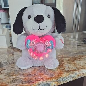 Plush Puppy Toy with Light-Up Heart